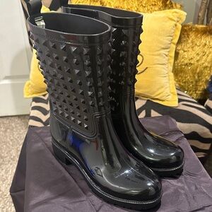 Capelli of New York Black Studded Rain Boots